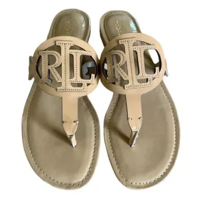 New Women's Lauren Ralph Lauren Tan Audrie Jelly Flip Flop Sandals size 9
