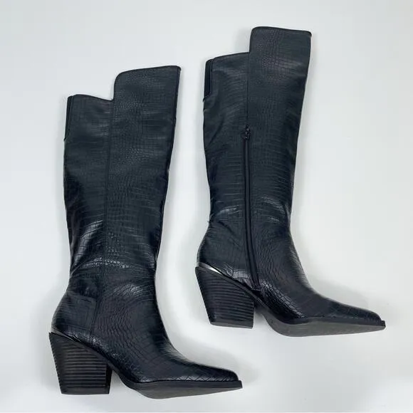 NEW Zodiac Ronson Pointed Toe Tall Over The Knee OTK Western Croc Boots 10