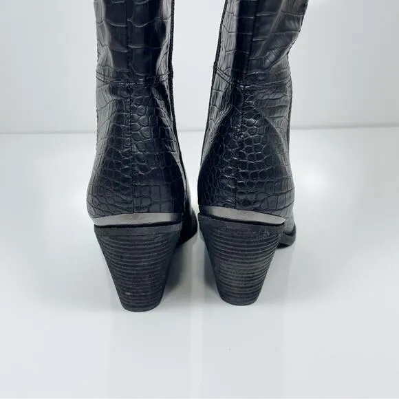 NEW Zodiac Ronson Pointed Toe Tall Over The Knee OTK Western Croc Boots 10