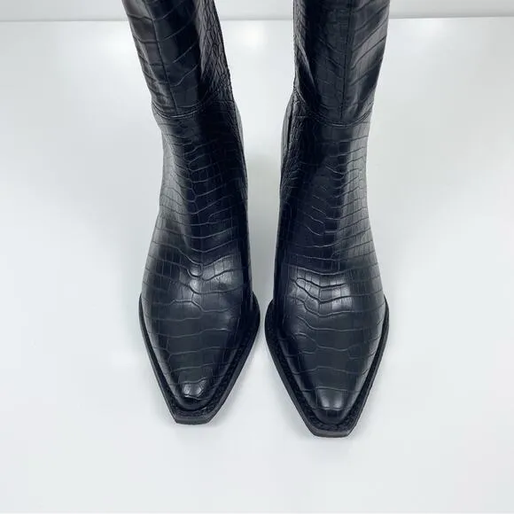 NEW Zodiac Ronson Pointed Toe Tall Over The Knee OTK Western Croc Boots 10