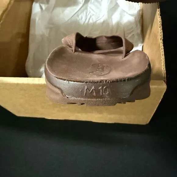 New Chaco Dark Brown Classic Leather Flip Flop Sandals 10