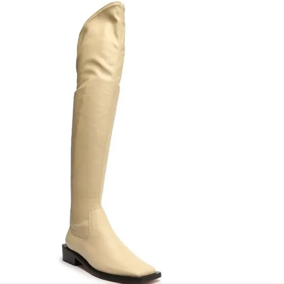 New Schutz-shoes XGuily Up Leather Boot SCHUTZ cream tall crab 7.5 zip up