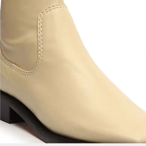 New Schutz-shoes XGuily Up Leather Boot SCHUTZ cream tall crab 7.5 zip up