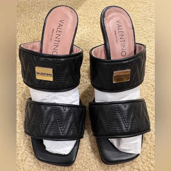 NEW🚨Valentino by Mario Valentino Jackie Slide Sandals, Black Sz. 8