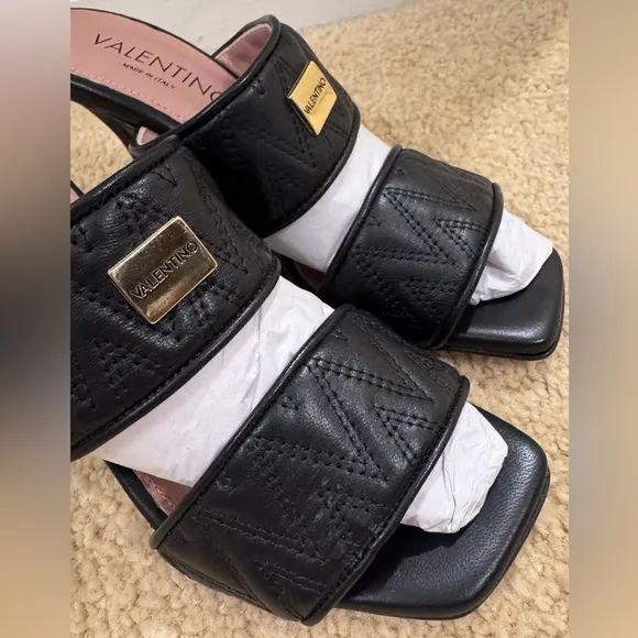 NEW🚨Valentino by Mario Valentino Jackie Slide Sandals, Black Sz. 8