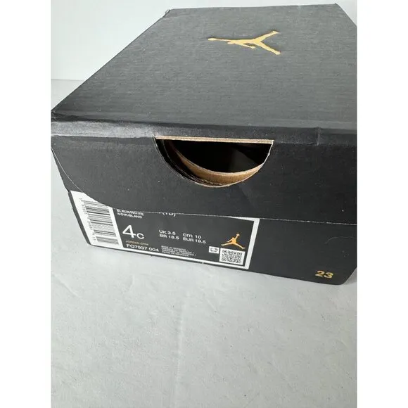NIB Air Jordan 4 RM Baby Toddler Shoes Sneakers Black White Size 4C