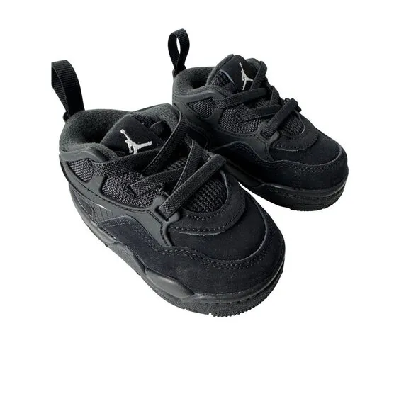 NIB Air Jordan 4 RM Baby Toddler Shoes Sneakers Black White Size 4C
