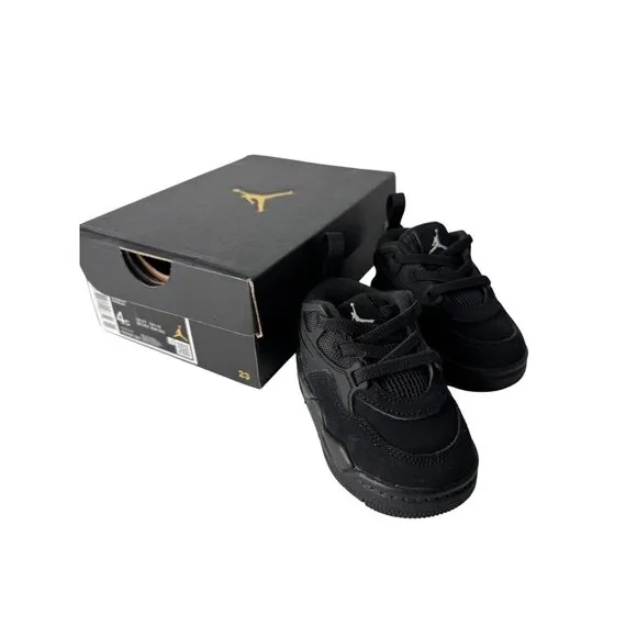 NIB Air Jordan 4 RM Baby Toddler Shoes Sneakers Black White Size 4C