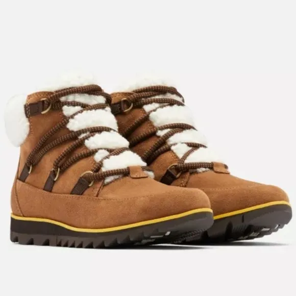 NIB HARLOW™ LACE COZY BOOTS | Brown fur sherpa Size 7.5