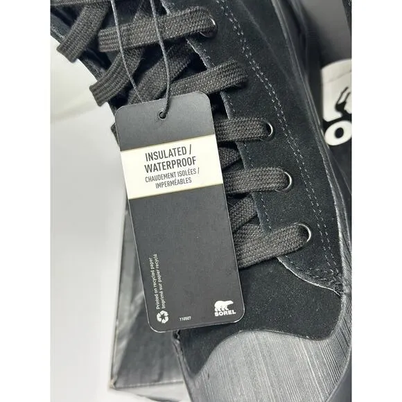 NIB Men's Shoes Sorel CHEYANNE METRO II Waterproof Sneaker Boots Size 8 BLACK