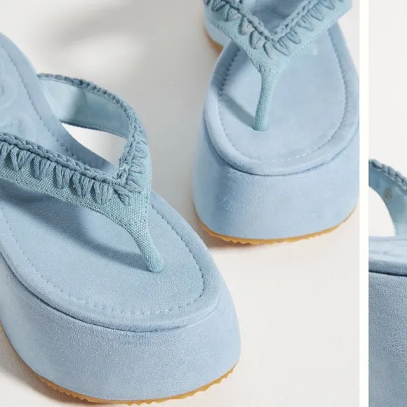 NIB Mou Chunky Flip Flop Platform Sandals Sky Blue Womens sz EU 38 / US 7, 7.5