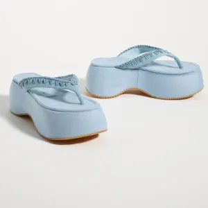 NIB Mou Chunky Flip Flop Platform Sandals Sky Blue Womens sz EU 38 / US 7, 7.5