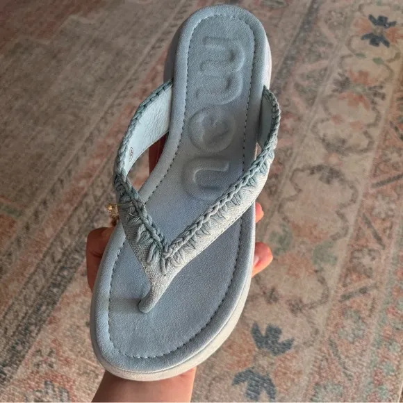 NIB Mou Chunky Flip Flop Platform Sandals Sky Blue Womens sz EU 38 / US 7, 7.5