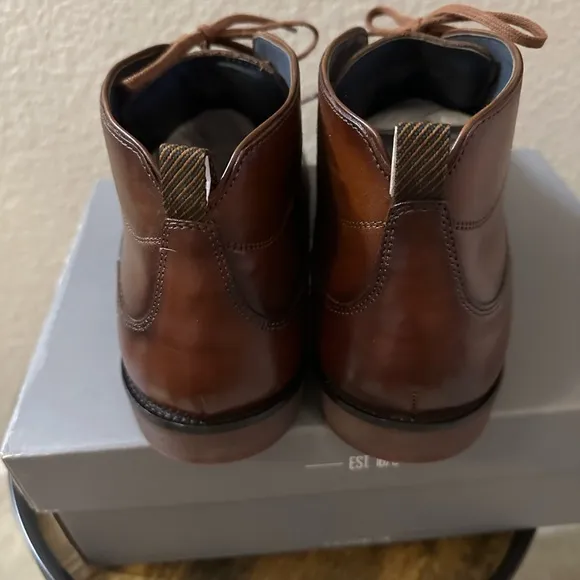 NIB Stacy Adams Brown Leather Men's Ankle Boots