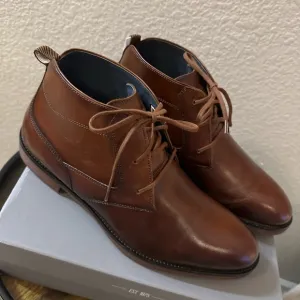 NIB Stacy Adams Brown Leather Men's Ankle Boots