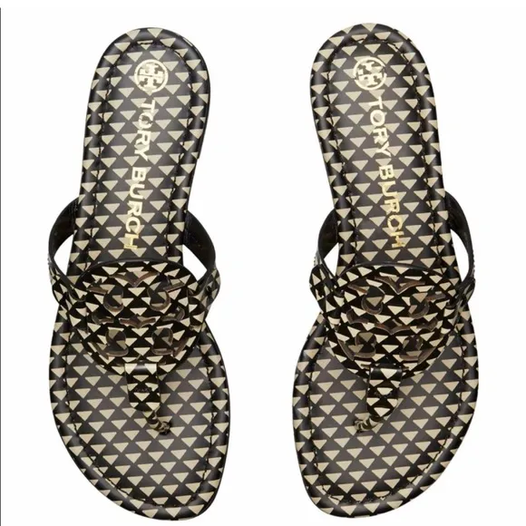 NIB Tory Burch Miller Sandal Flip-Flop Thong, Triangle Geo Size 5.5