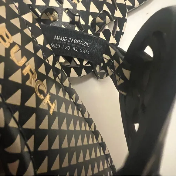 NIB Tory Burch Miller Sandal Flip-Flop Thong, Triangle Geo Size 5.5