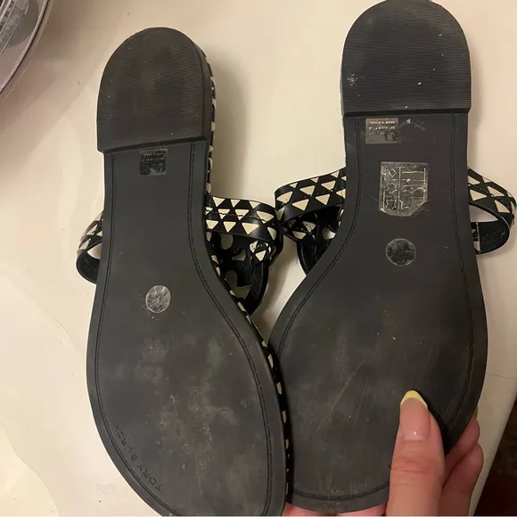NIB Tory Burch Miller Sandal Flip-Flop Thong, Triangle Geo Size 5.5