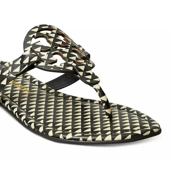 NIB Tory Burch Miller Sandal Flip-Flop Thong, Triangle Geo Size 5.5