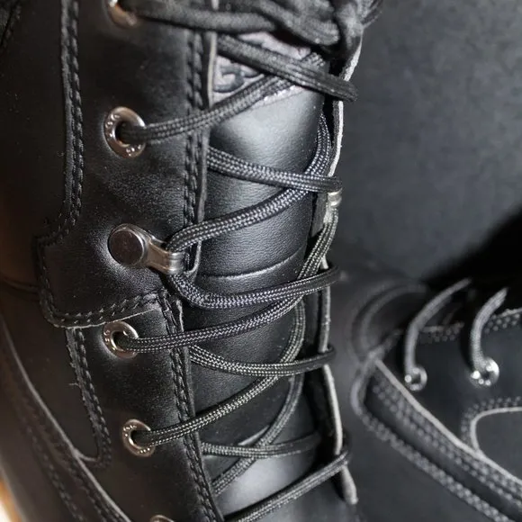 NIB UGG MEN'S FELTON WINTER LEATHER SHEARLING LINED‎ BOOTS BLACK