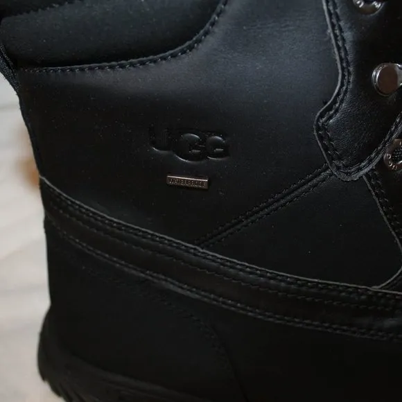 NIB UGG MEN'S FELTON WINTER LEATHER SHEARLING LINED‎ BOOTS BLACK