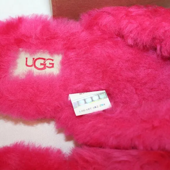 NIB UGG WOMEN'S SHEARLING‎ FLIP FLOP SLIPPER SANDALS FUSCHIA