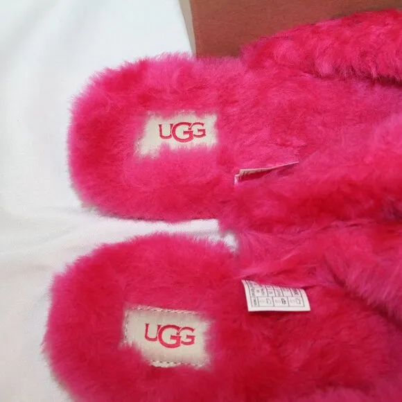 NIB UGG WOMEN'S SHEARLING‎ FLIP FLOP SLIPPER SANDALS FUSCHIA
