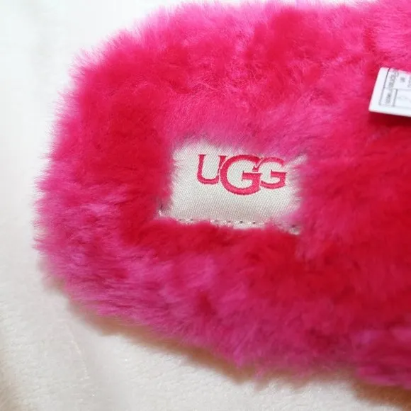 NIB UGG WOMEN'S SHEARLING‎ FLIP FLOP SLIPPER SANDALS FUSCHIA
