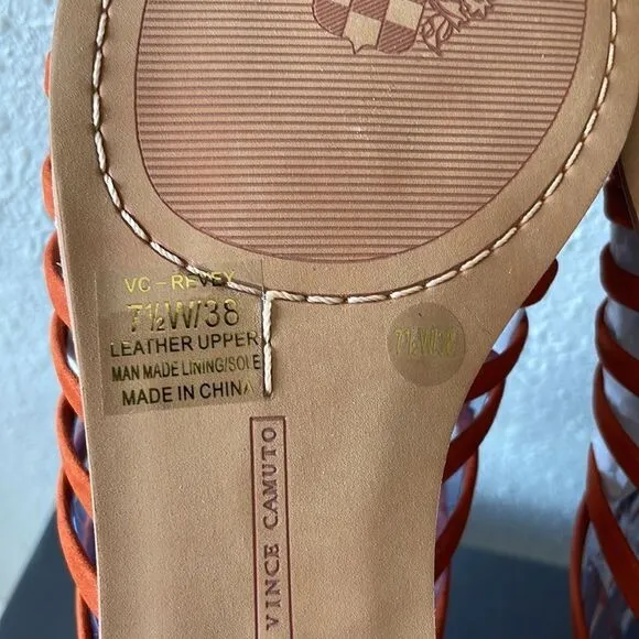 NIB Vince Camuto Revey Leather Suede Sandals Size 7.5W