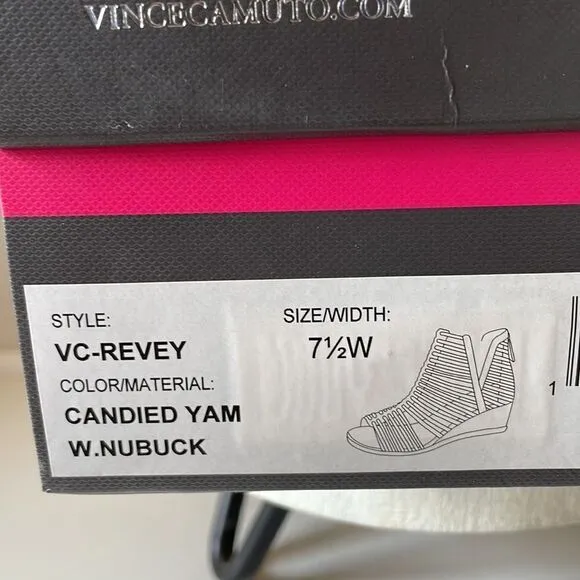 NIB Vince Camuto Revey Leather Suede Sandals Size 7.5W