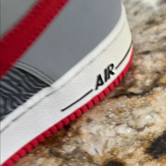 Nike Air Force 1 Men's Gray and Red Sneakers