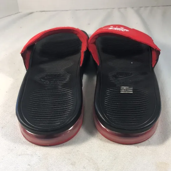 Nike Air Max Camden Men’s Red and Black Slip On Slide Sandals Flip Flops Size 14