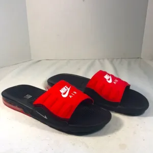 Nike Air Max Camden Men’s Red and Black Slip On Slide Sandals Flip Flops Size 14
