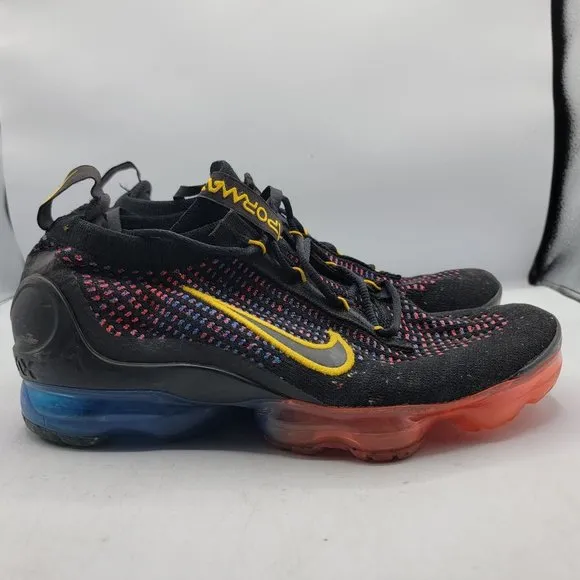 Nike Air VaporMax 2021 Flyknit Womens 8.5 Kids 7Y Running Shoes Black DV2198-001