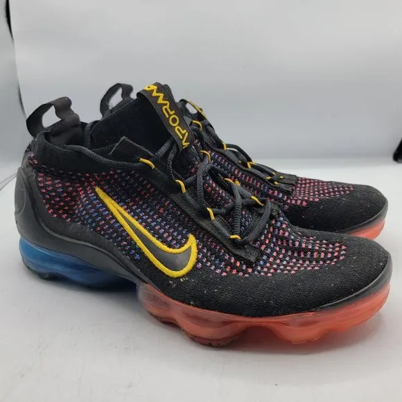 Nike Air VaporMax 2021 Flyknit Womens 8.5 Kids 7Y Running Shoes Black DV2198-001