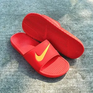 NIKE BENASSI SWOOSH SLIDES TEAM LASER ORANGES FLIP FLOP SANDAL ORANGE
