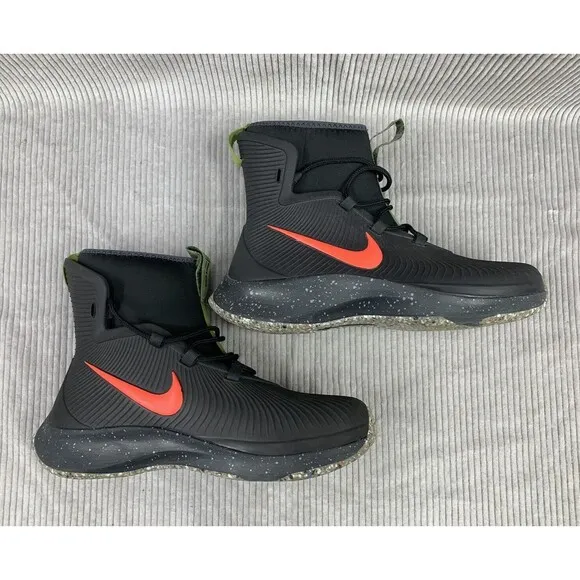 Nike Binzie Waterproof Rain Boots Youth Boys Size 5Y Black Red Swoosh BQ5380 001