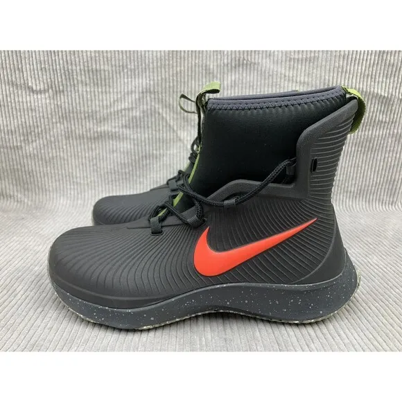 Nike Binzie Waterproof Rain Boots Youth Boys Size 5Y Black Red Swoosh BQ5380 001