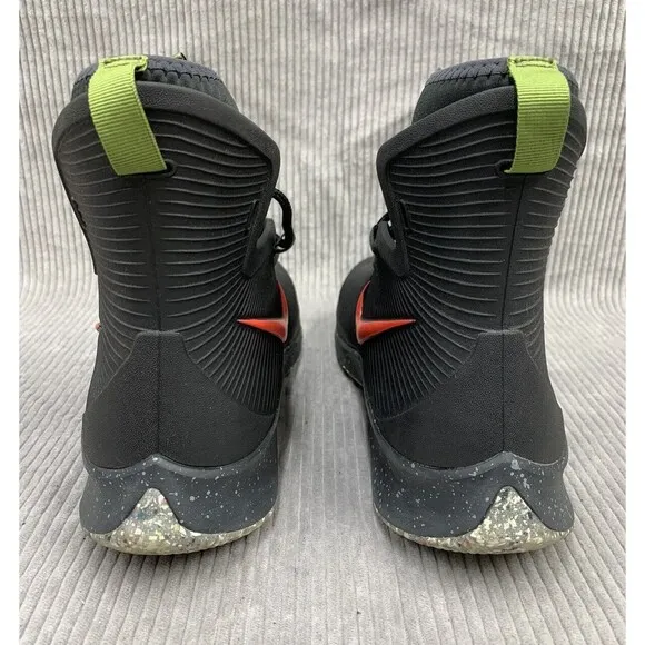 Nike Binzie Waterproof Rain Boots Youth Boys Size 5Y Black Red Swoosh BQ5380 001