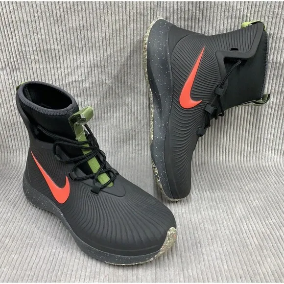 Nike Binzie Waterproof Rain Boots Youth Boys Size 5Y Black Red Swoosh BQ5380 001