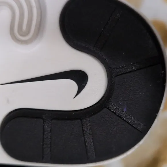 Nike Black and White Sandals with Crisscross Straps and Thick Sole
