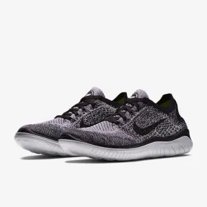 Nike Free RN Flyknit Black and White Running Shoes Black Gray Oreo Size 9.5