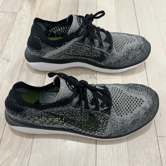 Nike Free Run Flyknit Men's Grey Road Running Shoes Size 8.5