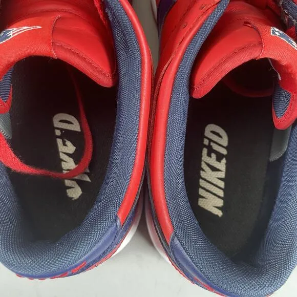 Nike ID Dunk Low Patriots Men’s Size 11.5 Red Blue Casual Sneakers Skate Shoes