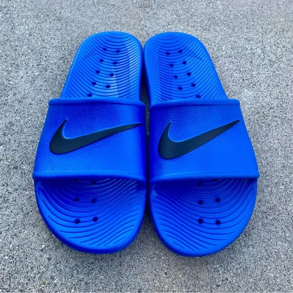 NIKE KAWA SHOWER SANDALSSWOOSH BLK BLUES WATER RUBBERS