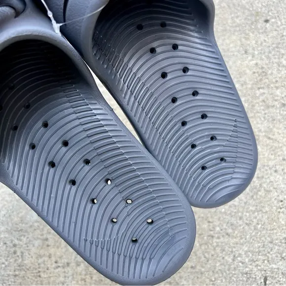 NIKE KAWA SHOWER SANDALSSWOOSH BLK GRY WATER RUBBERS