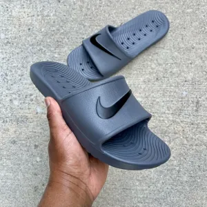 NIKE KAWA SHOWER SANDALSSWOOSH BLK GRY WATER RUBBERS