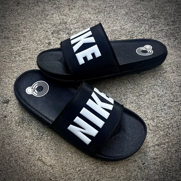 NIKE OFFCOURT SLIDE BLACK WHITE OFF BLACKS