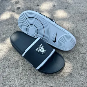 NIKE OFFCOURT SLIDE RAIDERS NFL LAS VEGAS OAKLAND BLACK