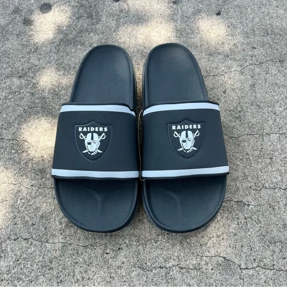 NIKE OFFCOURT SLIDE RAIDERS NFL LAS VEGAS OAKLAND BLACK